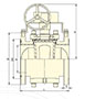 PFA Lined Gear Operated Plug Valves - Dimensional Drawing